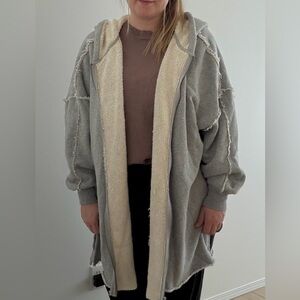 Free People Very Oversized Zip Up Hoodie